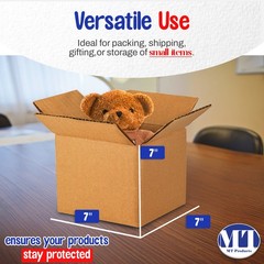 MT Products Brown Corrugated Cardboard Shipping Boxes 7″ x 7″ x 7″ – Pack of 10