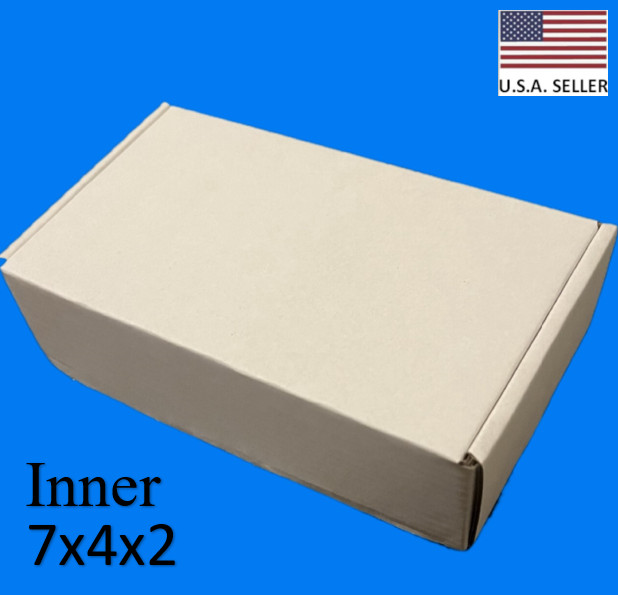 7x4x2 White Corrugated Cardboard Shipping boxes set of 50pcs