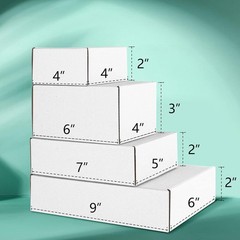 25 Pack Easy Assembly 9x6x2 Corrugated Shipping Boxes with Thank You Stickers