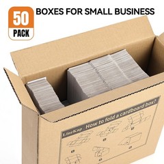 50 PCS 3.5×3.3×1.6 Inch Brown Small Shipping Boxes Corrugated Cardboard Box