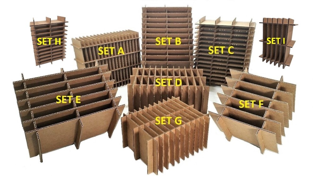 Multi-Use Corrugated Cardboard Partitions Dividers for Storage Organize Packing