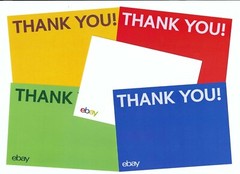 Ebay Branded 5 1/2″ x 4″ Thank You Cards Lot of 40