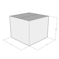 12x12x10 White Corrugated Shipping Boxes 32 ECT Single-Wall, 50/Pack