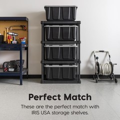 IRIS USA 4-Pack 27 Gallon Storage Bins with Lids |Made in USA| Heavy Duty Pla…