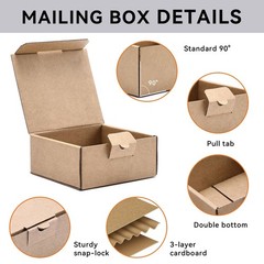 50 PCS 3.5×3.3×1.6 Inch Brown Small Shipping Boxes Corrugated Cardboard Box
