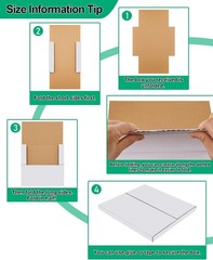 100 Packs White Vinyl Record LP Shipping Mailer Boxes Album Paper Box 12.5×12.5″