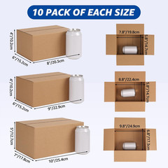 CRUGLA Assorted Sizes Shipping Boxes 30 Pack (10x7x5, 9x6x4,8x6x4), Corrugated C