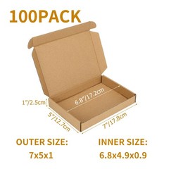 7x5x1 Inch Shipping Boxes 100 Pack Brown Tab Lock Tuck Top Mailer Boxes