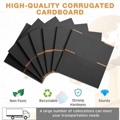 72 cajas de envío de cartón corrugado pequeñas para embalaje (4x4x4”, negro)