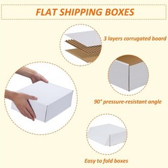 White Corrugated Shipping Box 12x9x4 – Easy Assembly for Small Business