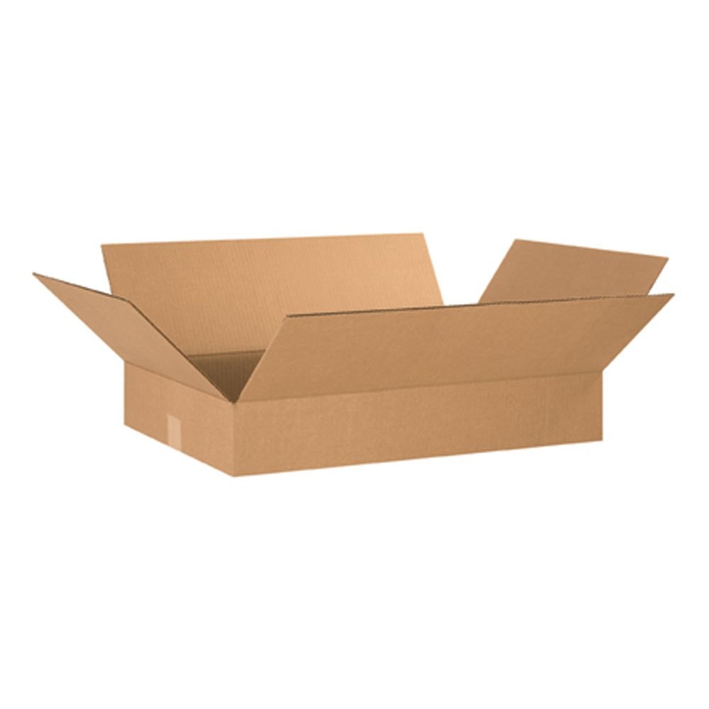 24164 Flat Corrugated Cardboard Box 24″ L x 16″ W x 4″ H, Kraft, For Shipping…
