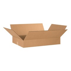 24164 Flat Corrugated Cardboard Box 24″ L x 16″ W x 4″ H, Kraft, For Shipping…