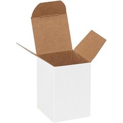 White Reverse Tuck 1 1/2 x 1 1/2 x 2 1/4″ Folding Cartons 1000/Case
