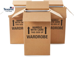 Sturdy Wardrobe Moving Boxes with Hanger Bar for Packing Clothes, Easy to Assemb