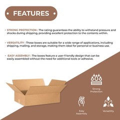 15 x 10 x 4″ Flat Corrugated Boxes, ECT-32 Brown Shipping/Moving Boxes 25/Bundle