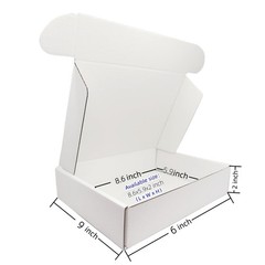 Small White Box 9 x 6 x 2 Inch 50 Pack Recyclable Corrugated Gift Mailers Sto…