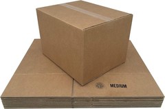 Professional-Grade Cardboard Moving Boxes – Medium Size, 10-Pack – Made in USA