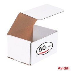 White Corrugated Cardboard Mailing Boxes, 6 1/2 x 4 7/8 x 3 3/4 Inches, Pack …