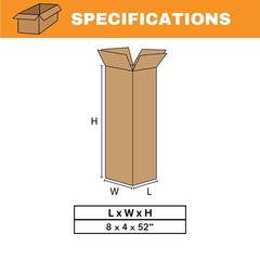 8 x 4 x 52″ Side Loading Boxes, Brown 15/Bundle ECT-32
