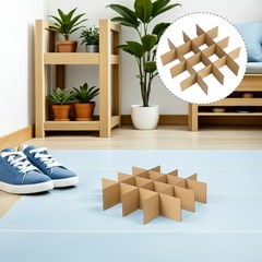 18Pcs Khaki Corrugate Box Insert Dividers for Wine Glass Packing and Dish Moving