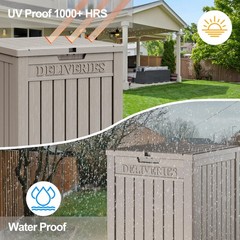 LHBGO Package Delivery Box for Outside, 48 Gallon Storage with Lockable Secur…