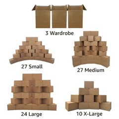 UBMOVE 8 Room Wardrobe Kit 88 Moving Boxes & Moving Supplies