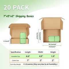 Lightweight & Sturdy 20-Pack 7x5x2 Shipping Boxes – Perfect for All Your Needs