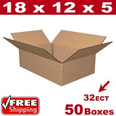 50 – 18x12x5 Cardboard Boxes Mailing Packing Shipping Box Corrugated Carton