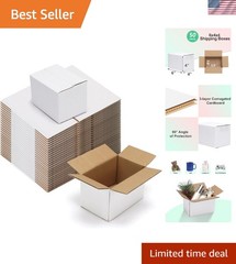 Brand New 6x4x4 Shipping Boxes 50 Pack White Cardboard