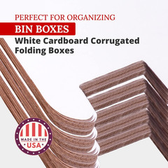 PBINMT212 Open Top Bin Boxes, 2″ X 12″ X 4 1/2″, Oyster White (Pack of 50)