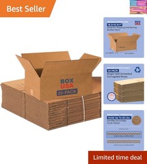 Versatile 25-Pack Medium Corrugated Boxes – Perfect 18.5×12.5×7 Storage Solution