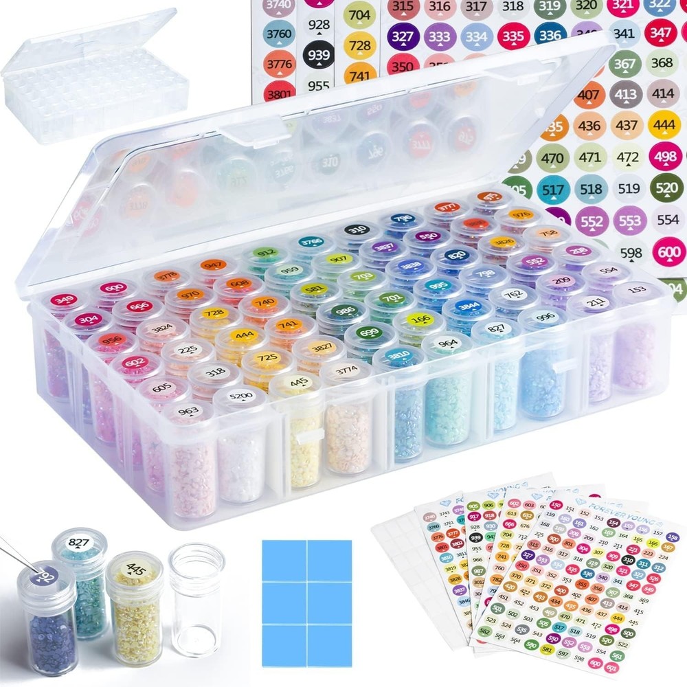 forever young Diamond Painting Storage Containers, 1 Pack 60 Grids Bead Organ…