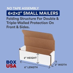 BOX USA Shipping Boxes Small 6L x 2W x 2H, 50-Pack | Corrugated Cardboard Box Ma