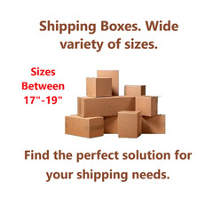 Corrugated Boxes Vary Sizes 17″ – 19″ Ship Many Sizes Kraft -White. Lightweight