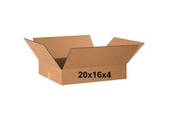 20″ x 16″ x 4″ CARDBOARD BOX – 200 lb – SINGLE BOX