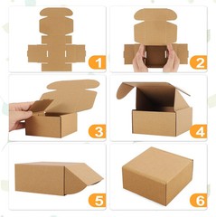 Pack of 50 Brown 4x4x2 Shipping Boxes with Thank You Stickers for Small Items