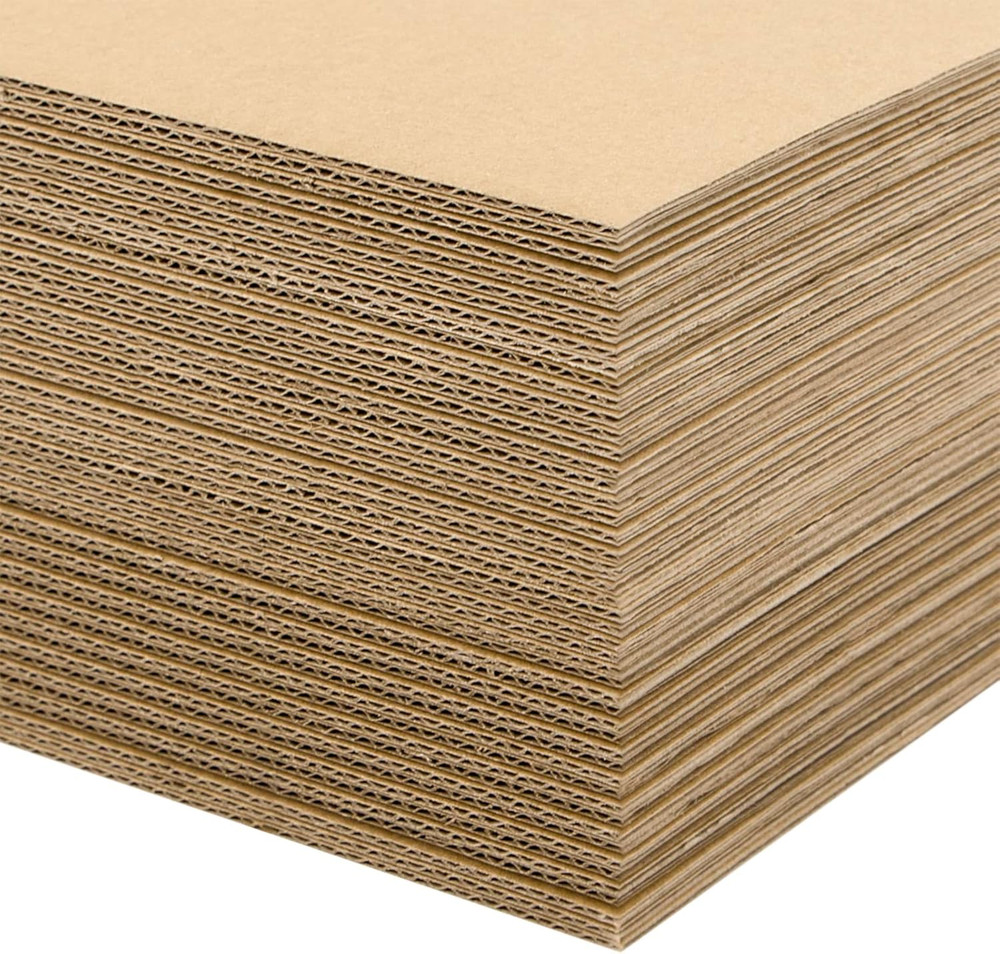 , 50 Pack 8X10 Corrugated Cardboard Sheet Flat Cardboard Pads Inserts, 1/16″ Thi
