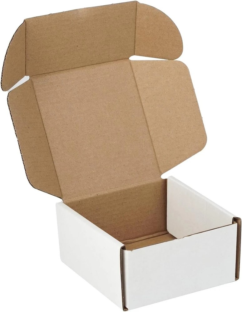 100 Pack 4″x4″x2″ inch Small Shipping Boxes White Corrugated Cardboard Box fo…