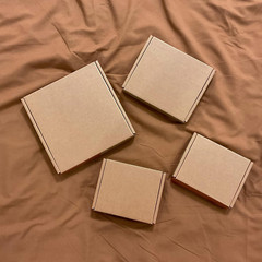 7X7X1 Inch Small Shipping Boxes 50 Pack, Brown Kraft Corrugated Cardboard Mailer