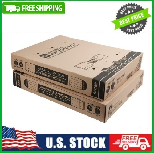 Pen + Gear Universal Moving Box with Cushioning, Fits TVs up to 65″, 2 Count