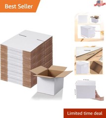 Cardboard Boxes – 40 White Corrugated – 8x6x6 Size – Mailing, Packing, Gifts