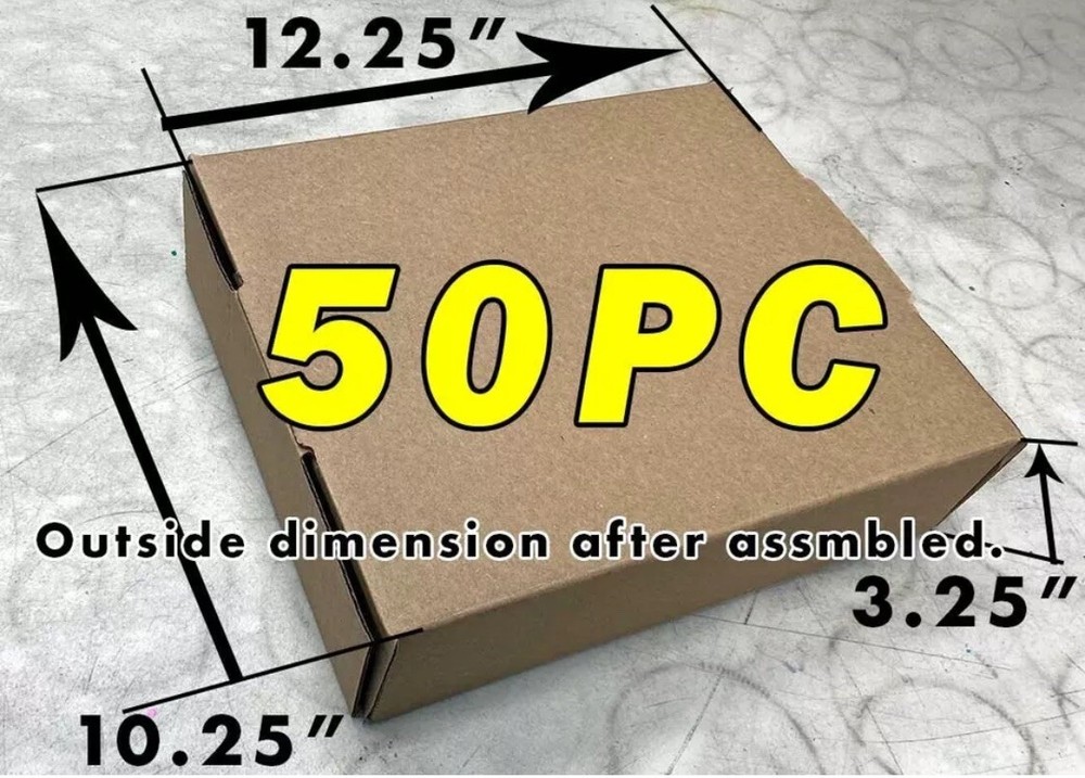 12x10x3 TAPE FREE 50pc Packaging Box Perfect For Trading Cards, Books, Etc