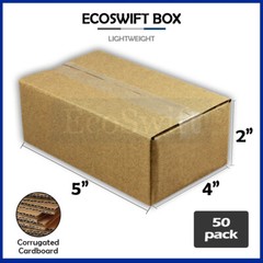 50 5x4x2 EcoSwift Cardboard Packing Moving Shipping Boxes Corrugated Box Cartons