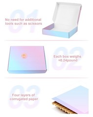 40 Pack Purple Gradient Shipping Boxes 10x8x2, Corrugated Mailer Packaging for G