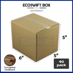 40 6x5x5 EcoSwift Cardboard Packing Moving Shipping Boxes Corrugated Box Cartons