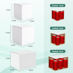 30 Pack Small Shipping Boxes Assorted Sizes, White Corrugated Box Mailers, Cardb
