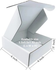 6x6x2 inch Small White Mailers Boxes Packaging Shipping Boxes Set of 10