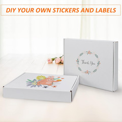 13X10X2 Inches Shipping Boxes Set of 25, White Corrugated Cardboard Box Literatu