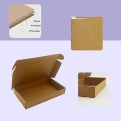 25 PCS 12x7x2 Inch Shipping Boxes Brown Corrugated Cardboard Mailer Packing
