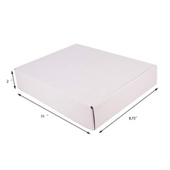 30 Pack 11×8.75×2 Inch Corrugated Box Mailers- White Cardboard Shipping Box C…